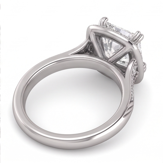 Prinzessin Echt Aus der Erde Abgebauter Natürlicher DiamantVerlobungsring 1.70 Karat Weißgold 14K