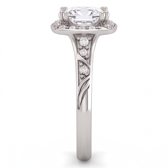 Prinzessin Echt Aus der Erde Abgebauter Natürlicher DiamantVerlobungsring 1.70 Karat Weißgold 14K