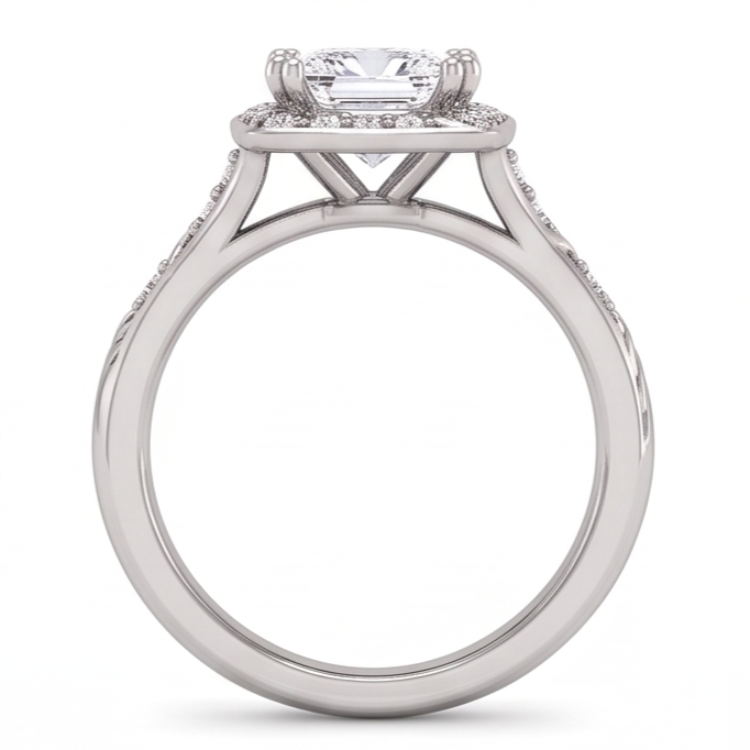 Prinzessin Echt Aus der Erde Abgebauter Natürlicher DiamantVerlobungsring 1.70 Karat Weißgold 14K