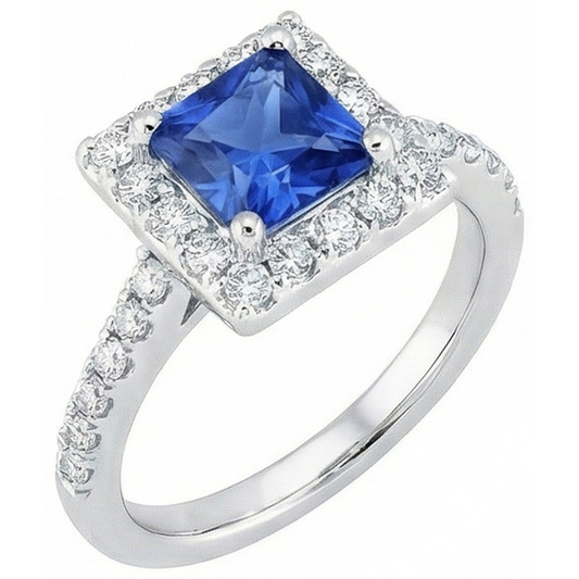 echter round saphir 2.25Karat ring Vorderansicht