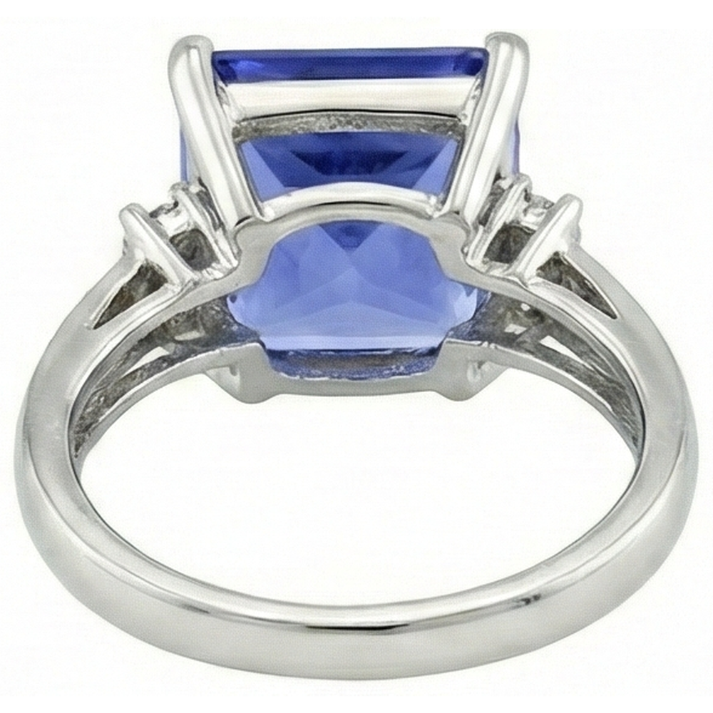 echter princess tansanit 8.50Karat ring Profilansicht