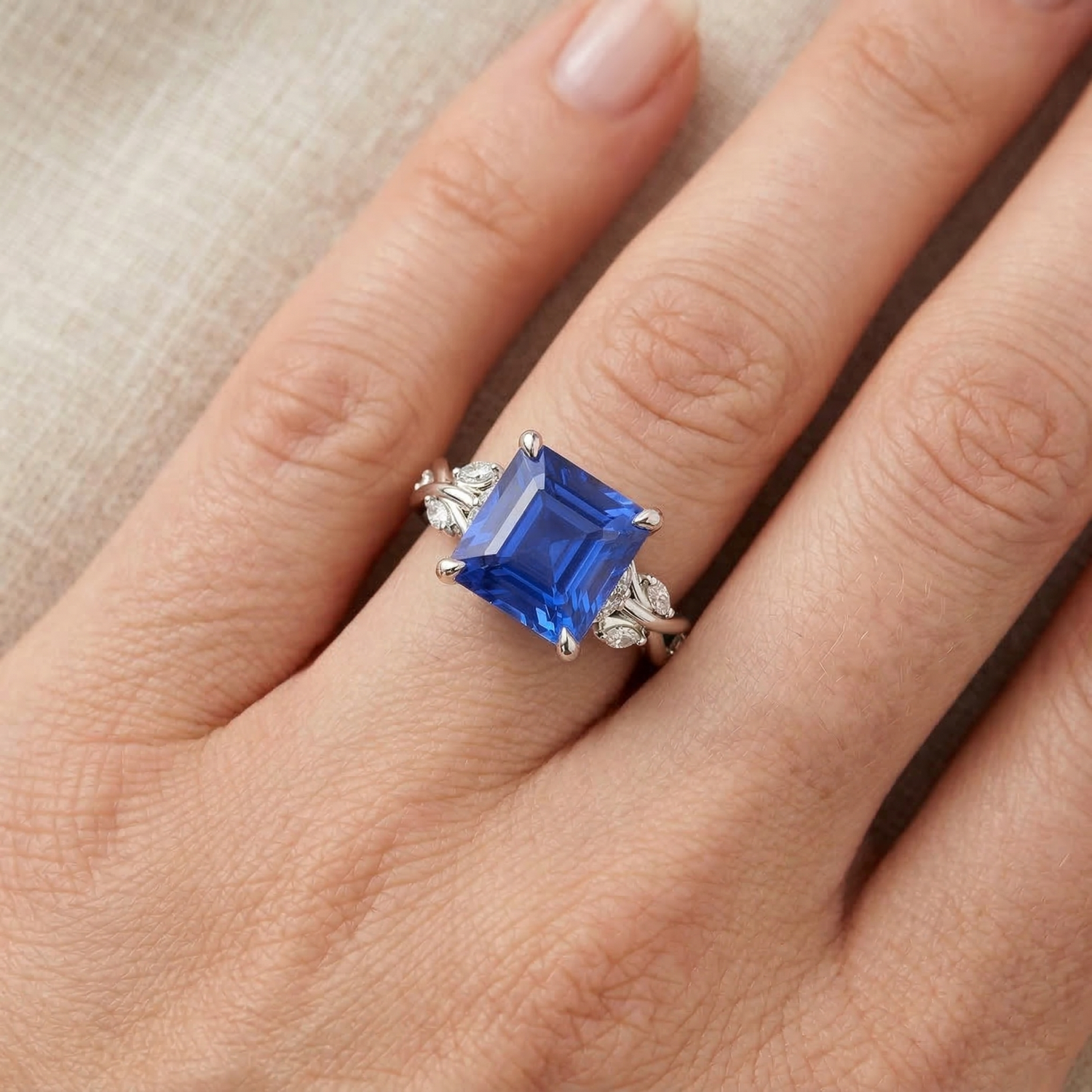 echter marquise diamant 6.75Karat ring mit Diamantbesatz
