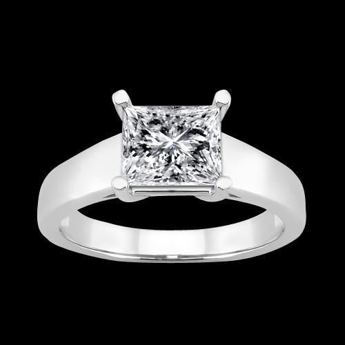 Prinzessinnenschnitt Echt Diamant-Verlobungsring Solitaire 2.50 Karat