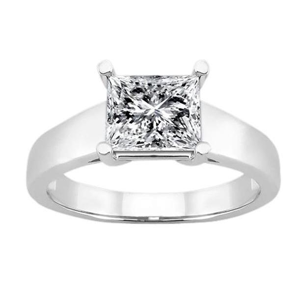 Prinzessinnenschnitt Echt Diamant-Verlobungsring Solitaire 2.50 Karat