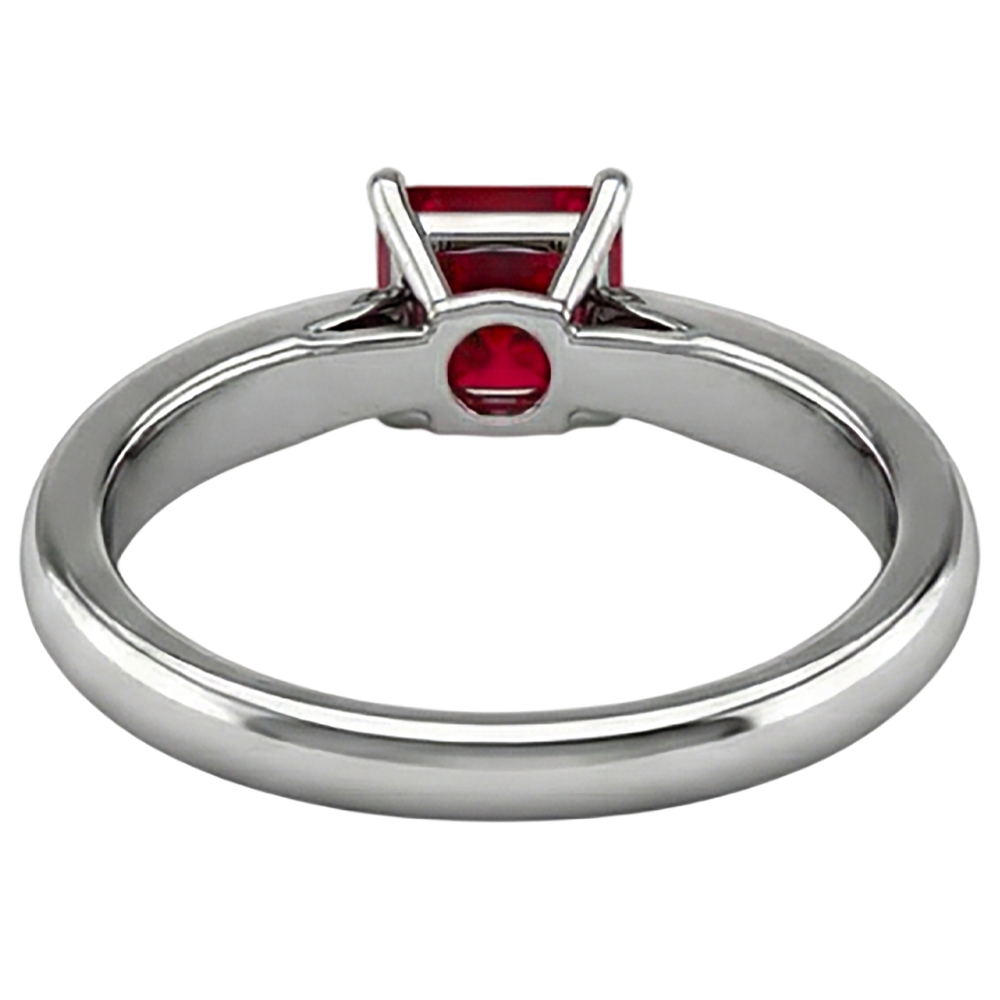 Prinzessinnenschnitt Solitär Rubin 2 Karat Ring 14K Weißgold