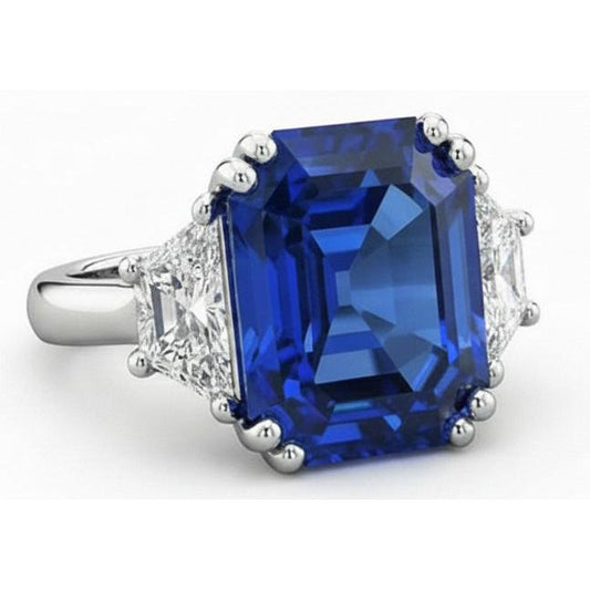 Promi-Aus der Erde Abgebauter Natürlicher Diamant-Saphir-Verlobungsring
