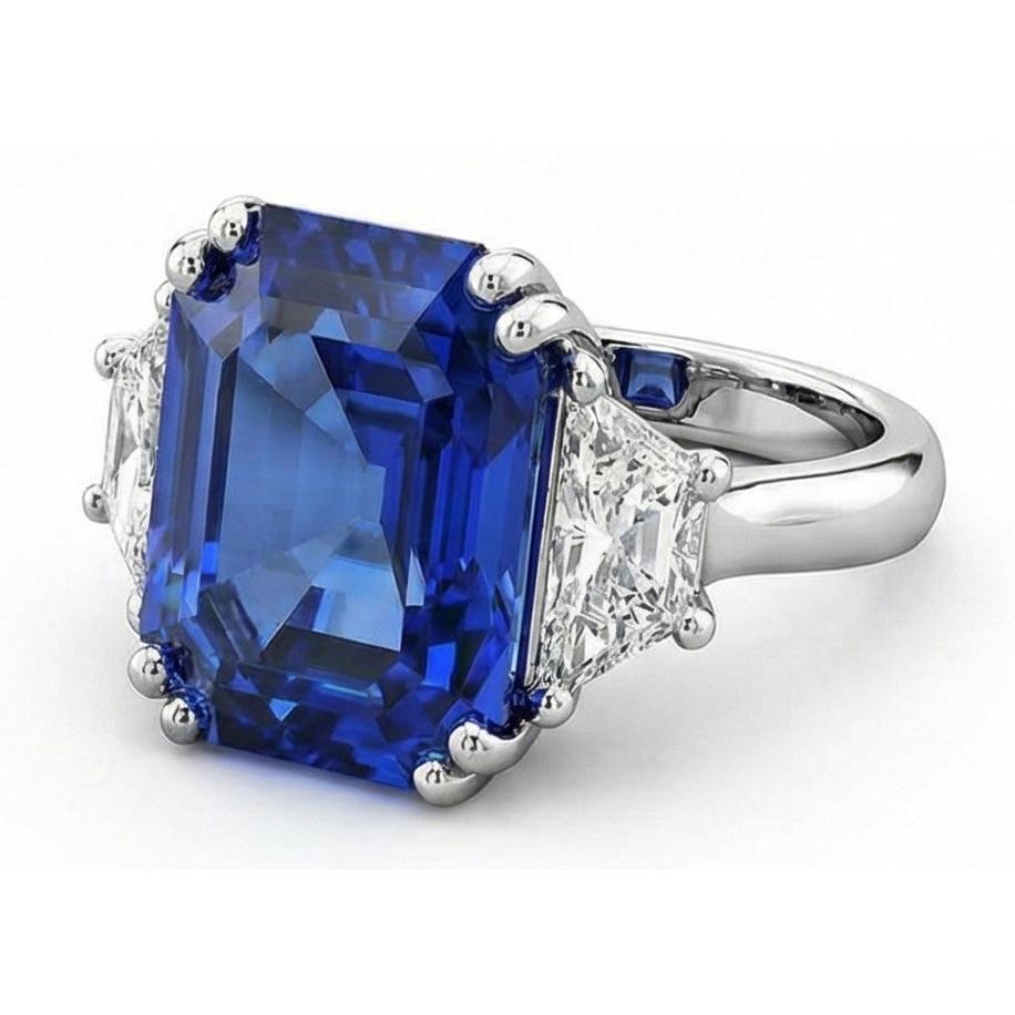Promi-Aus der Erde Abgebauter Natürlicher Diamant-Saphir-Verlobungsring