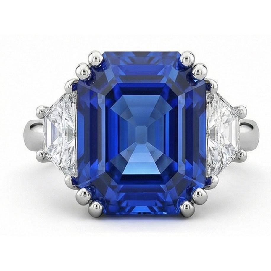 Promi-Aus der Erde Abgebauter Natürlicher Diamant-Saphir-Verlobungsring