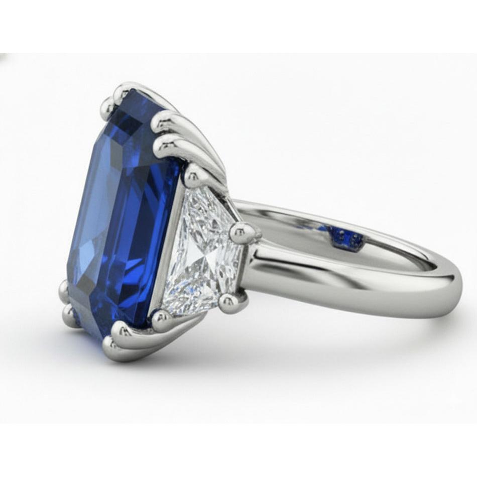 Promi-Aus der Erde Abgebauter Natürlicher Diamant-Saphir-Verlobungsring