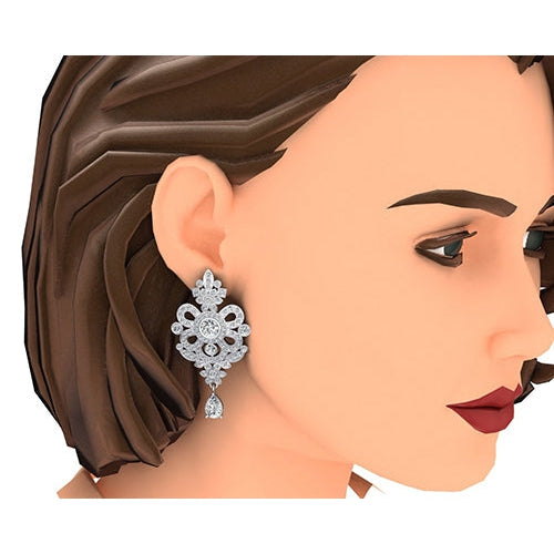 Promi Ohrringe Natürliche Diamant Kronleuchter