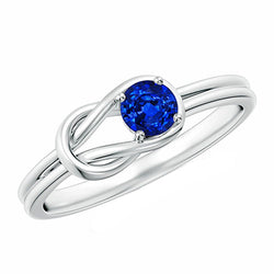 Kornblumenblauer Saphir Geteilte Schiene Schmuck 2 Karat in 14