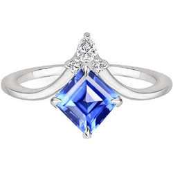 Royalblauer Saphir im Brillantschliff Designer-Schmuck 2 Karat