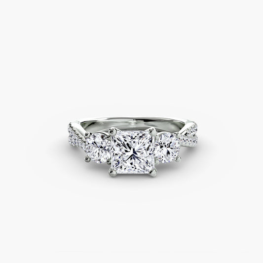 Diamant Brillantschliff Setting in Gold – Hauptansicht