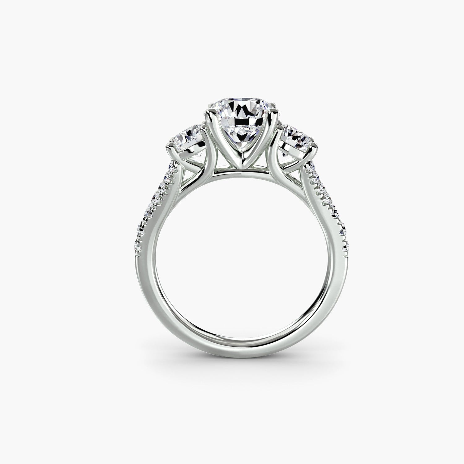 Rund-Brillant Edler Diamant Ring in Gold – Frontansicht