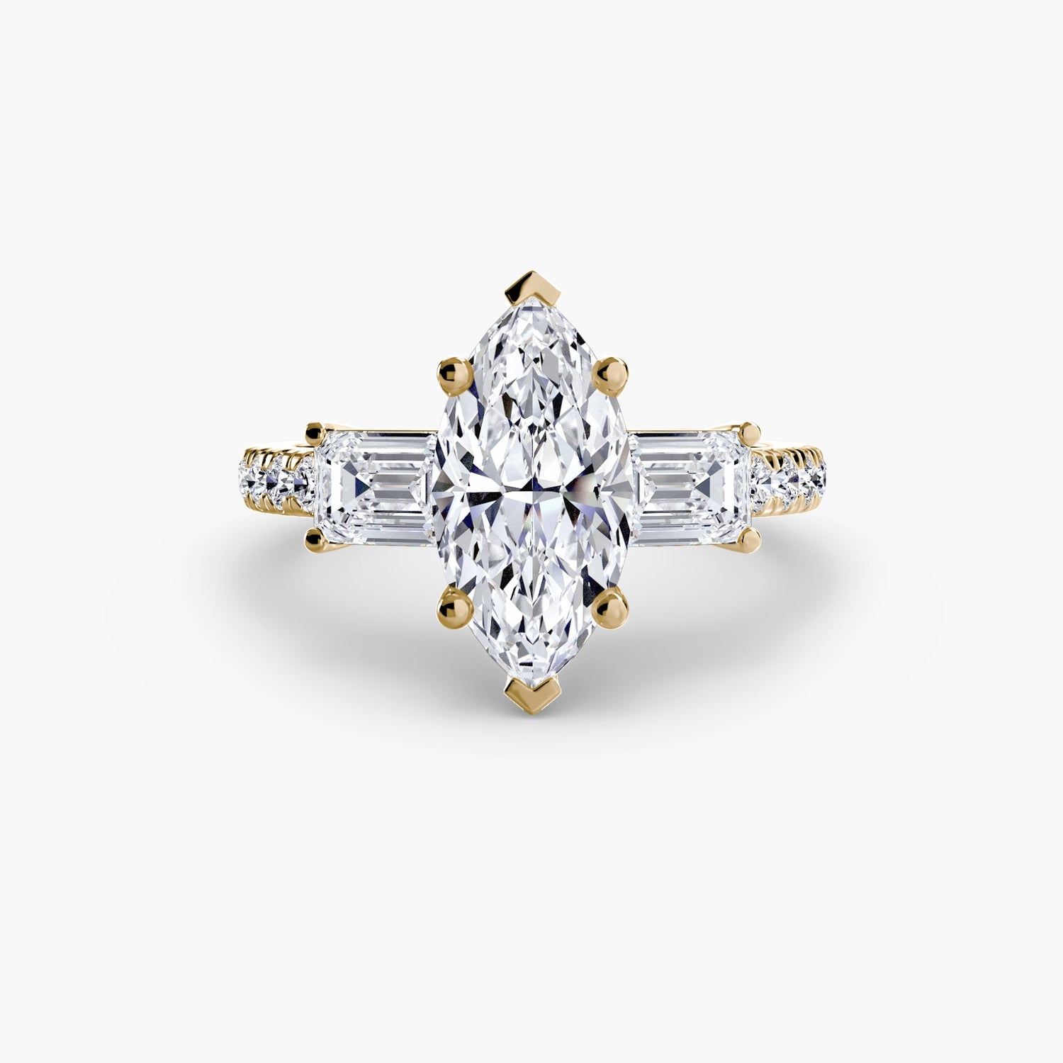 Brillant Rund-Brillant Setting in Gold – Nahaufnahme