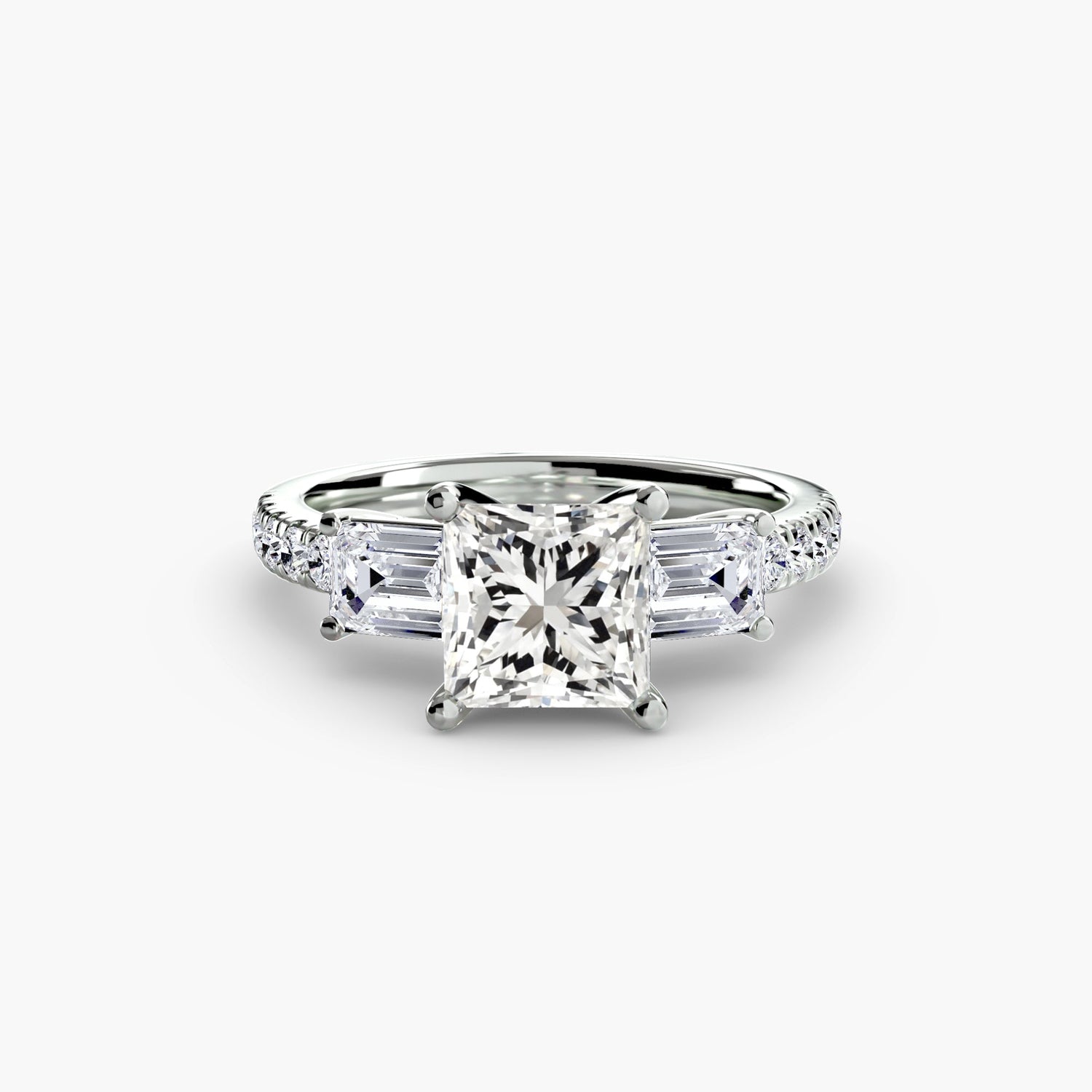 Rund-Brillant Brillant Ring in Gold – Seitenansicht