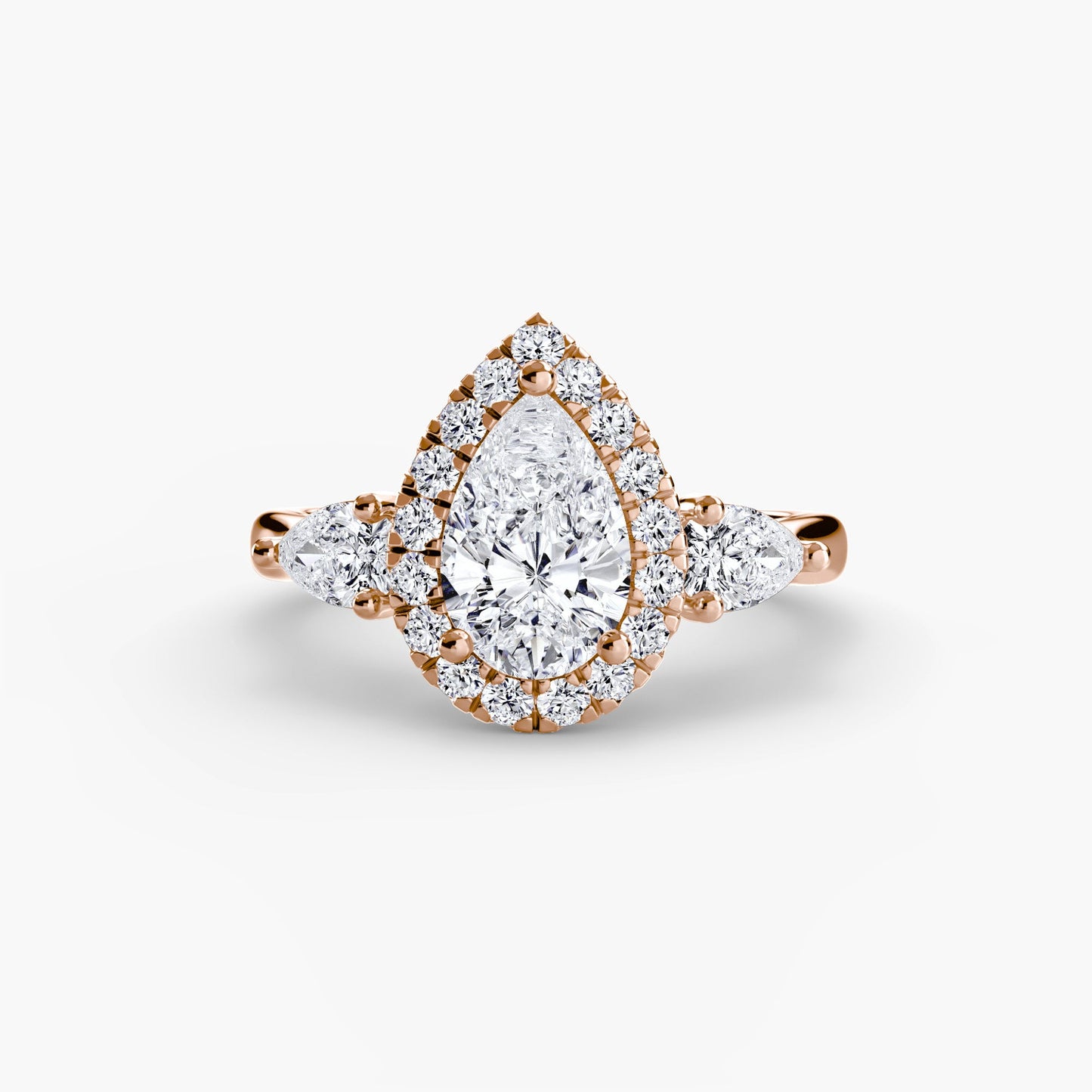 Edler Diamant Rund-Brillant Setting in Gold – Rückansicht