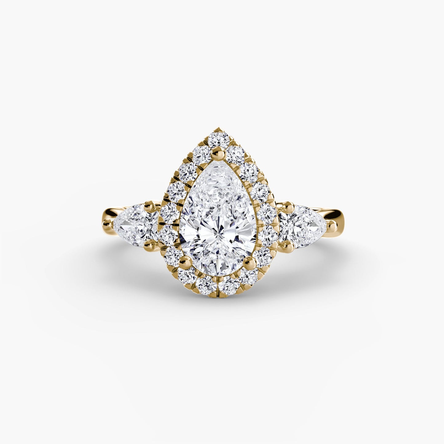 Edler Diamant Rund-Brillant Setting in Gold – Draufsicht