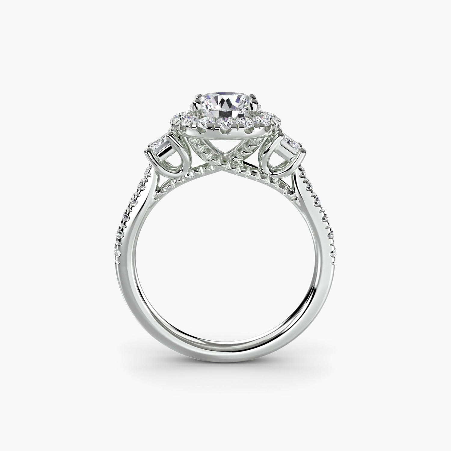 Rund-Brillant Brillant Ring in Gold – Frontansicht