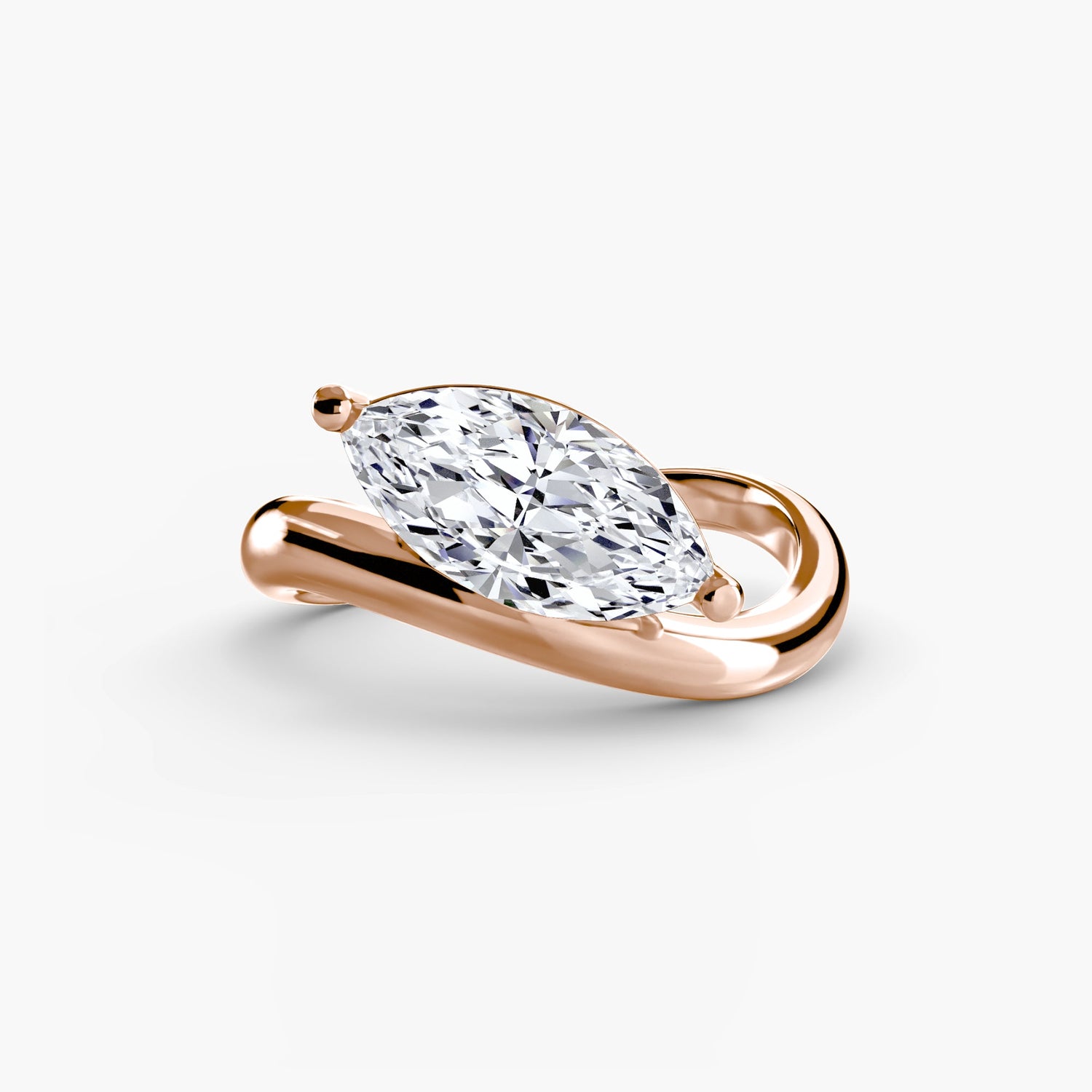 Stilvoller Diamant Setting Karat – Schrägansicht