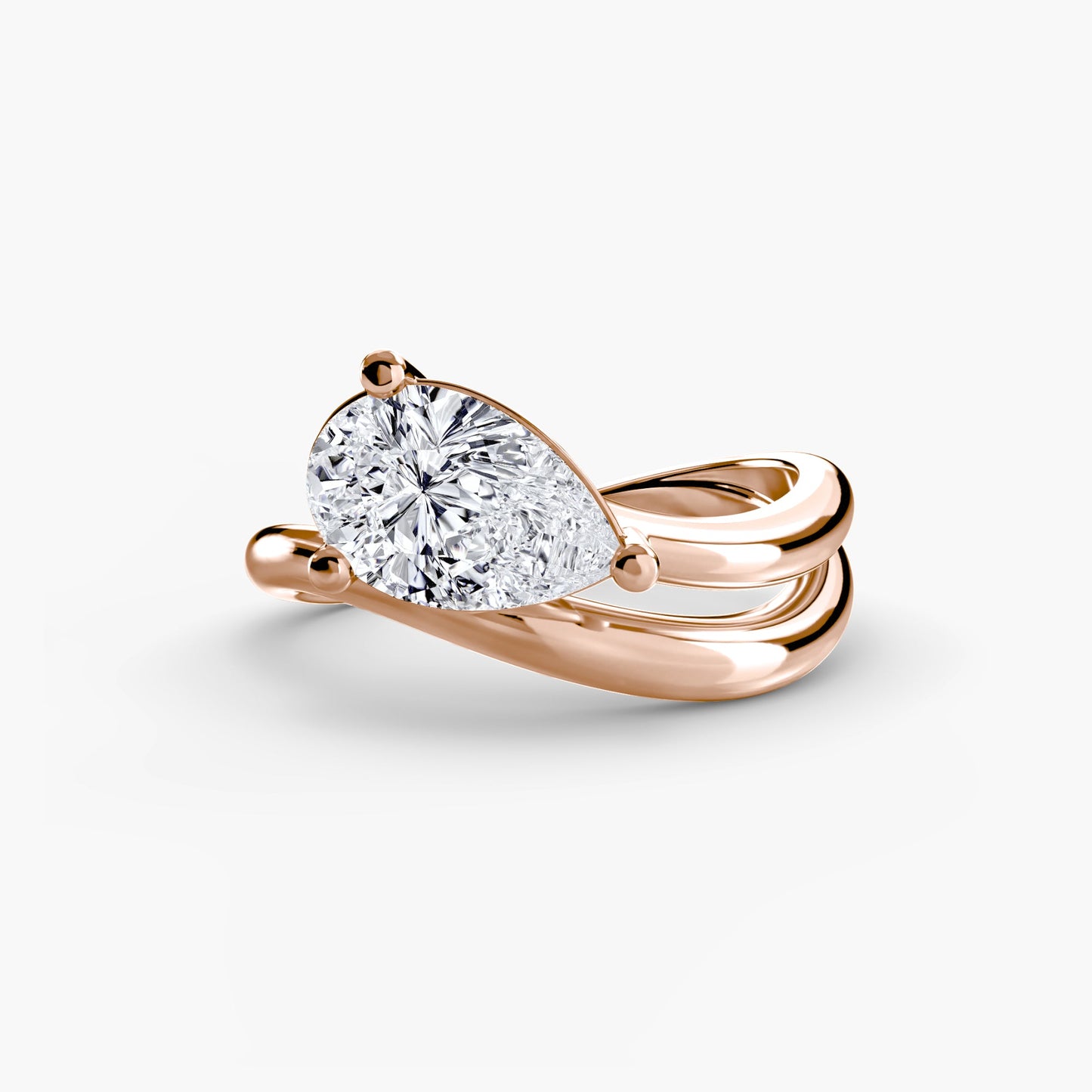 Brillant Setting -Karat Gold – Schrägansicht