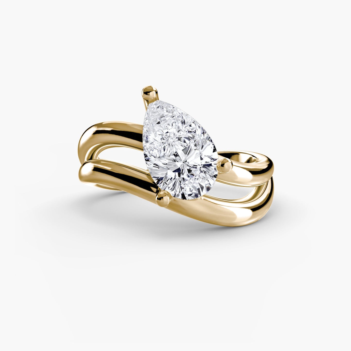 Erdgewonnener Brillant Setting Karat Gold – Seitenansicht