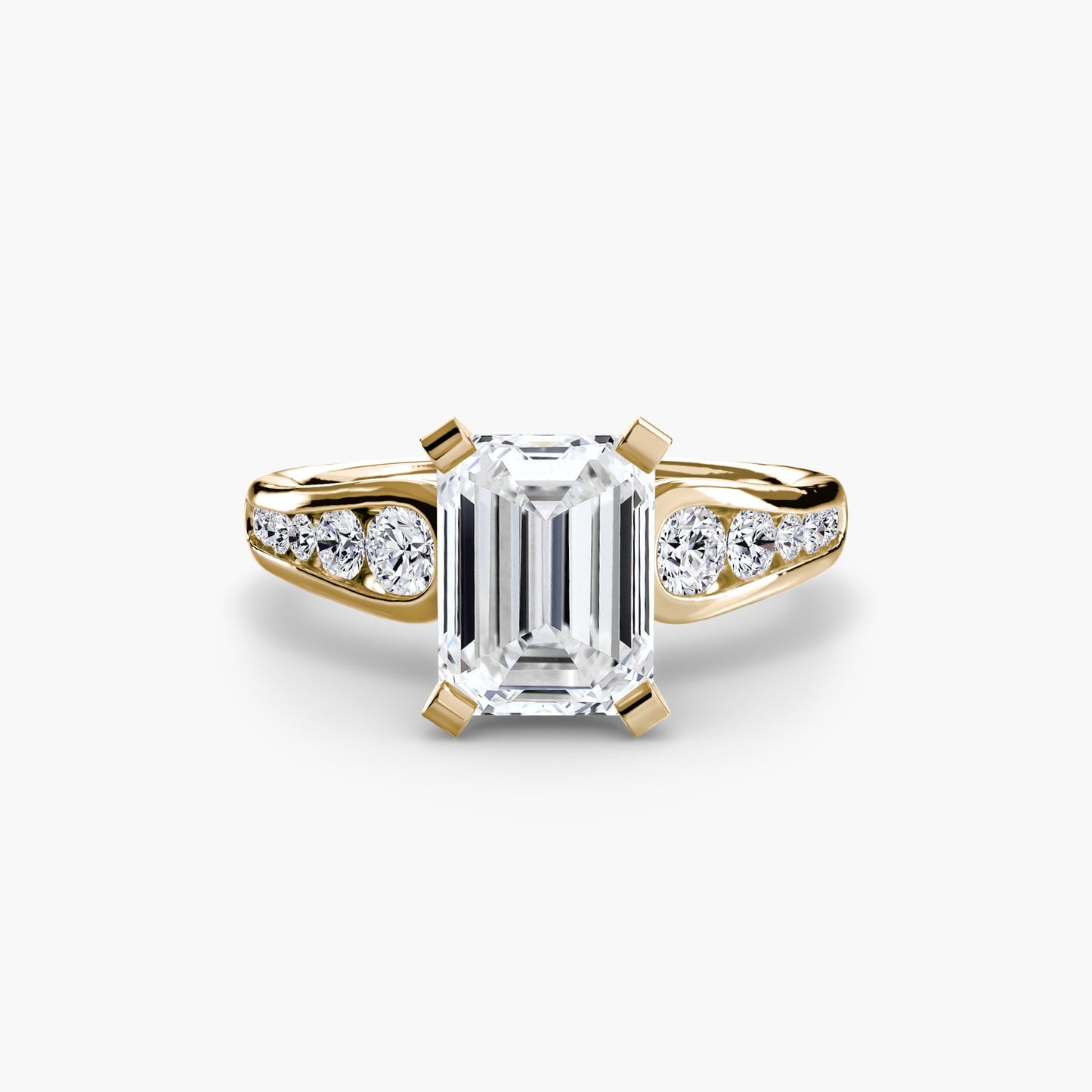 Rund-Brillant Schmuckstein Ring in Gold – Draufsicht