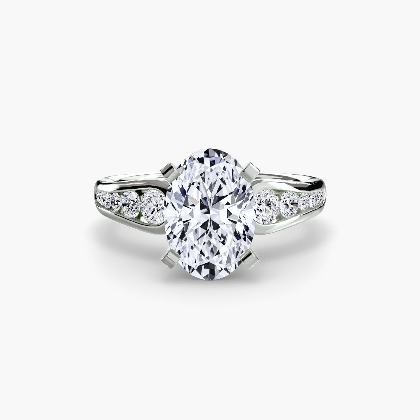 Rund-Brillant Schmuckstein Ring in Gold – Profilansicht