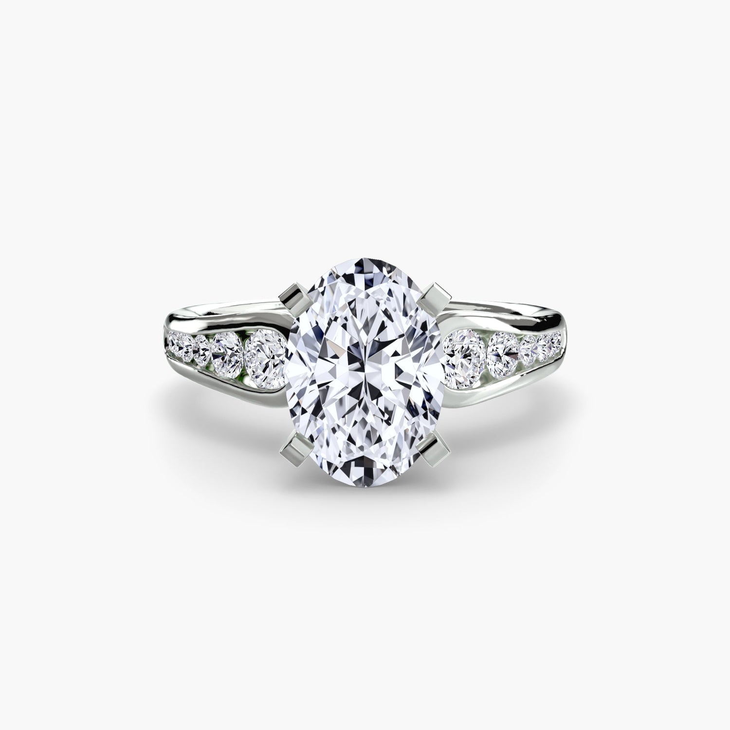 Rund-Brillant Schmuckstein Ring in Gold – Profilansicht