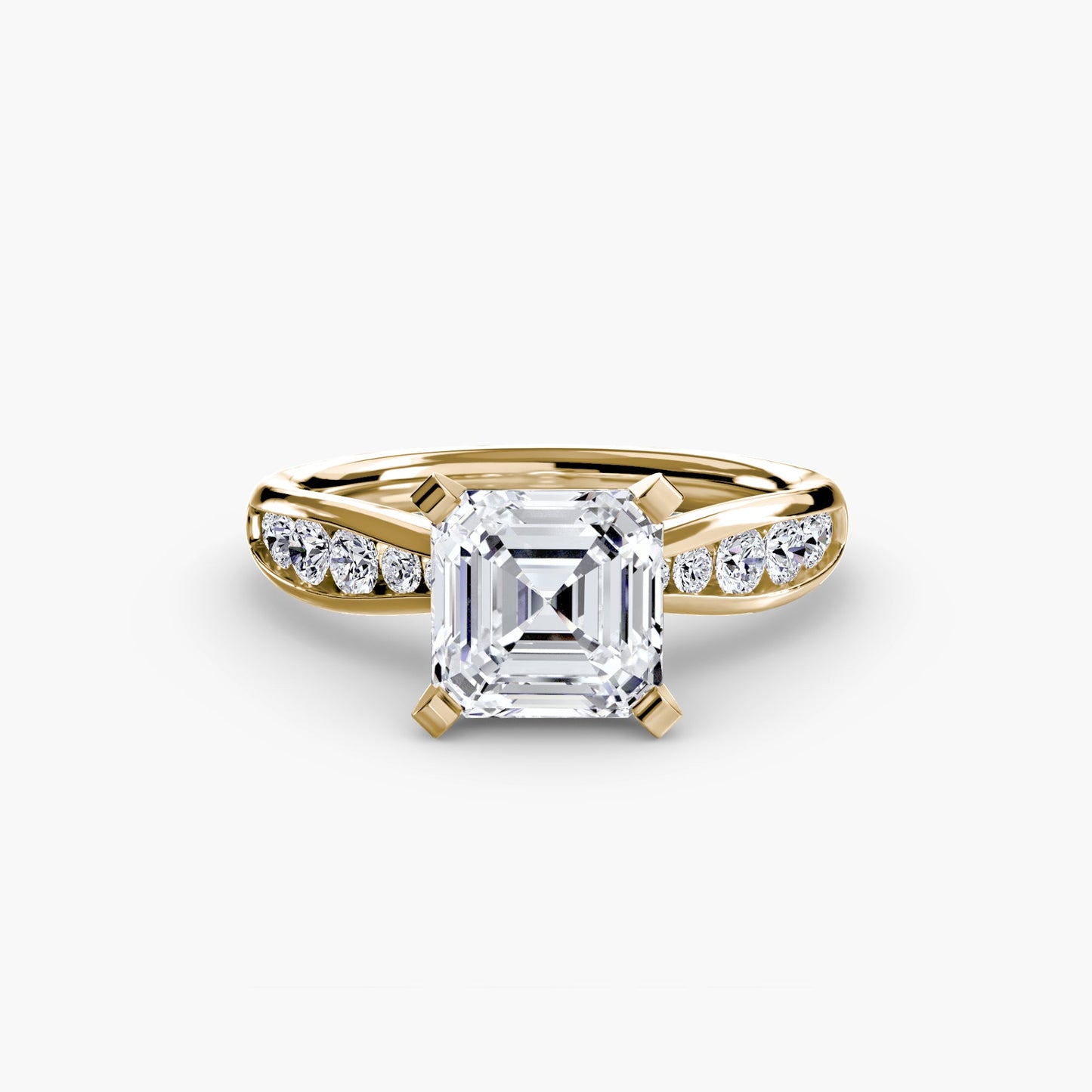 Brillantschliff Edelstein Ring in Gold – Nahaufnahme