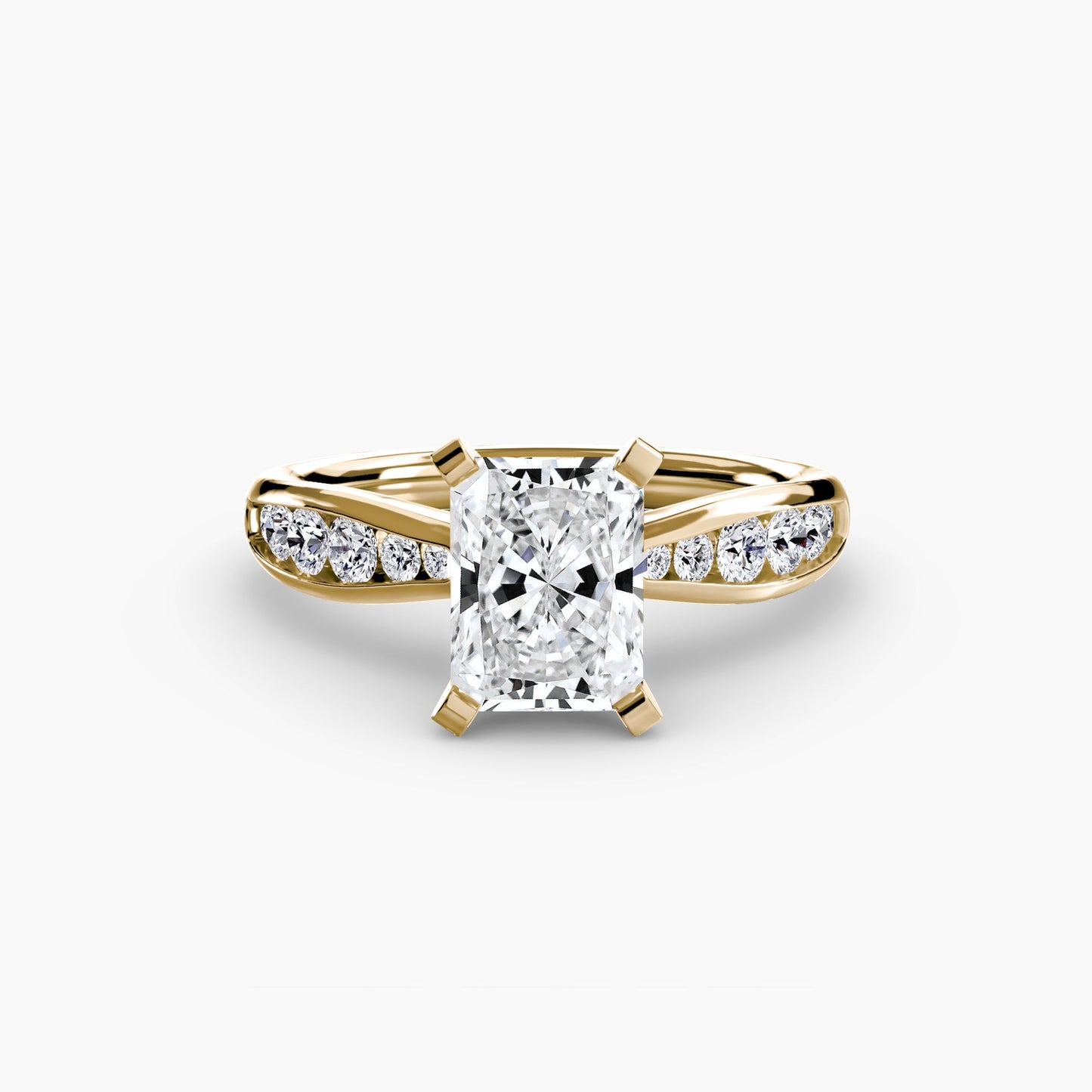 Edelstein Brillantschliff Setting in Gold – Alternative Ansicht