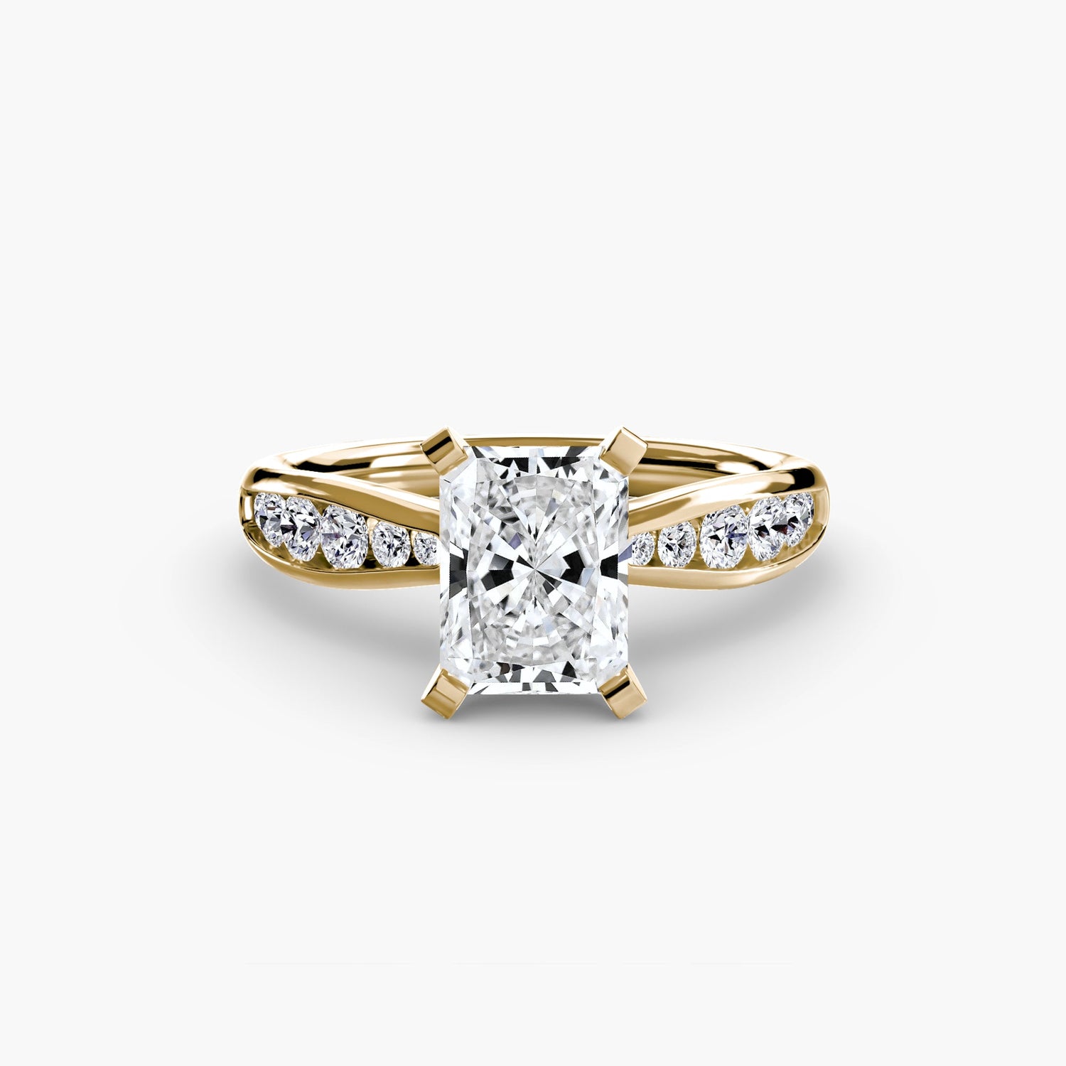 Edelstein Brillantschliff Setting in Gold – Alternative Ansicht