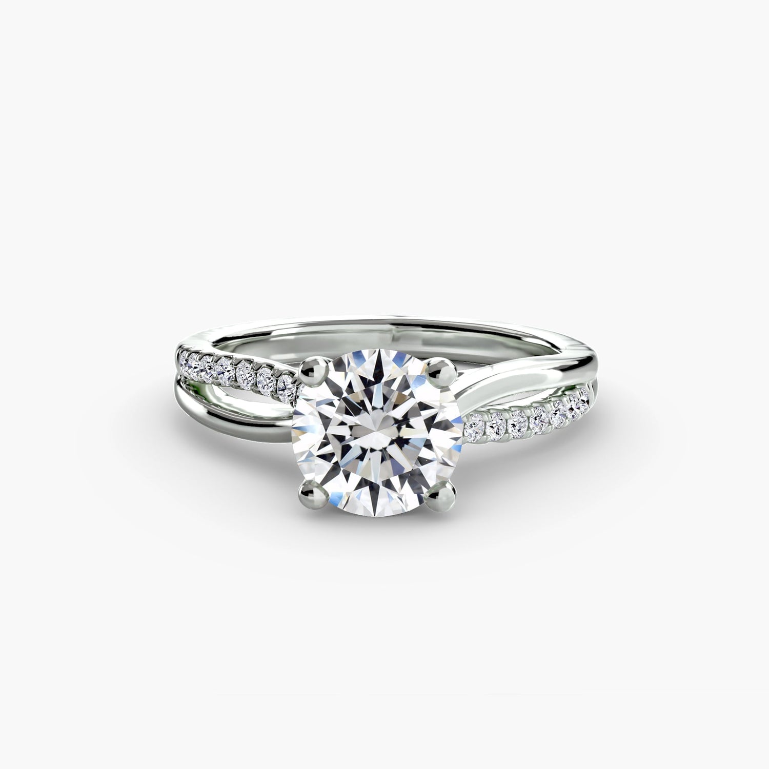 Brillantschliff Edelstein Ring in Gold – Hauptansicht