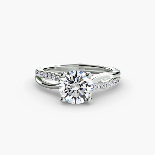 Brillantschliff Edelstein Ring in Gold – Hauptansicht