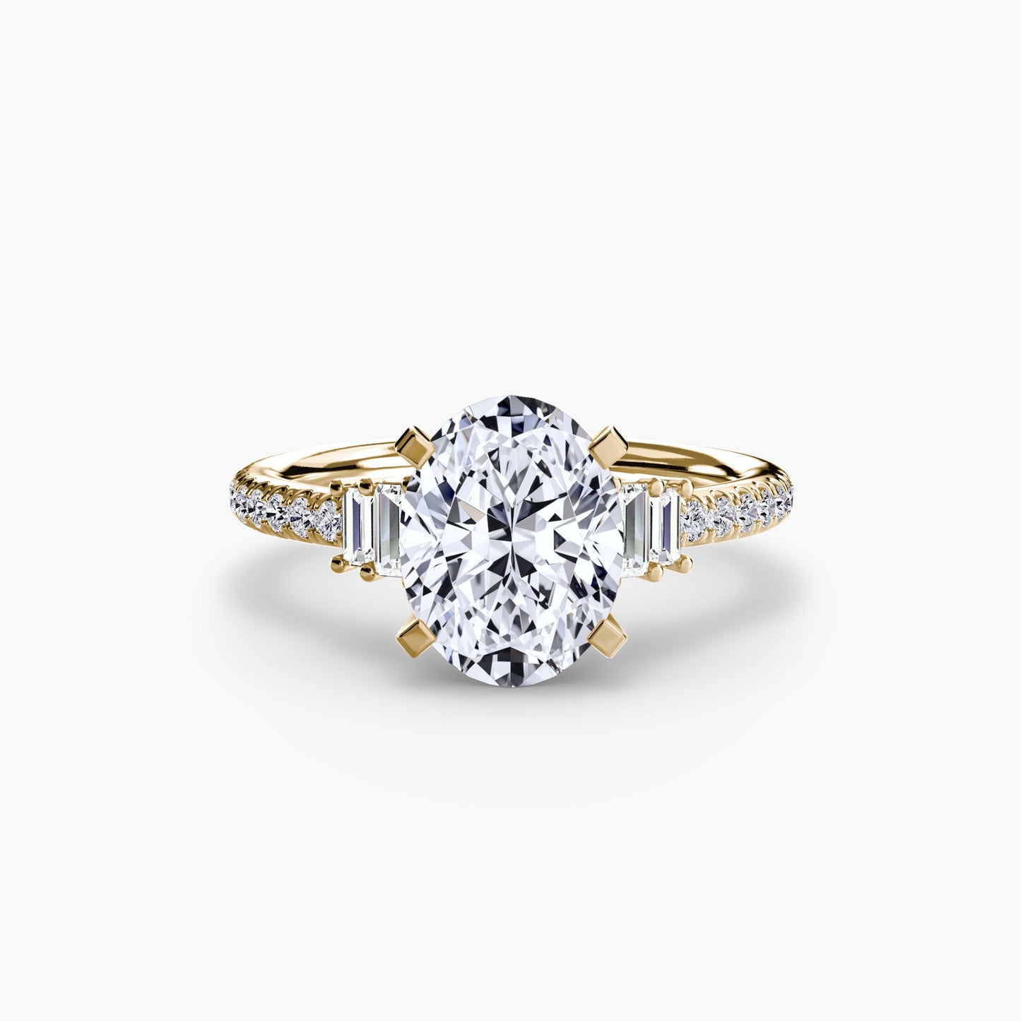 Erdgewonnener Edelstein Setting Karat Gold – Profilansicht
