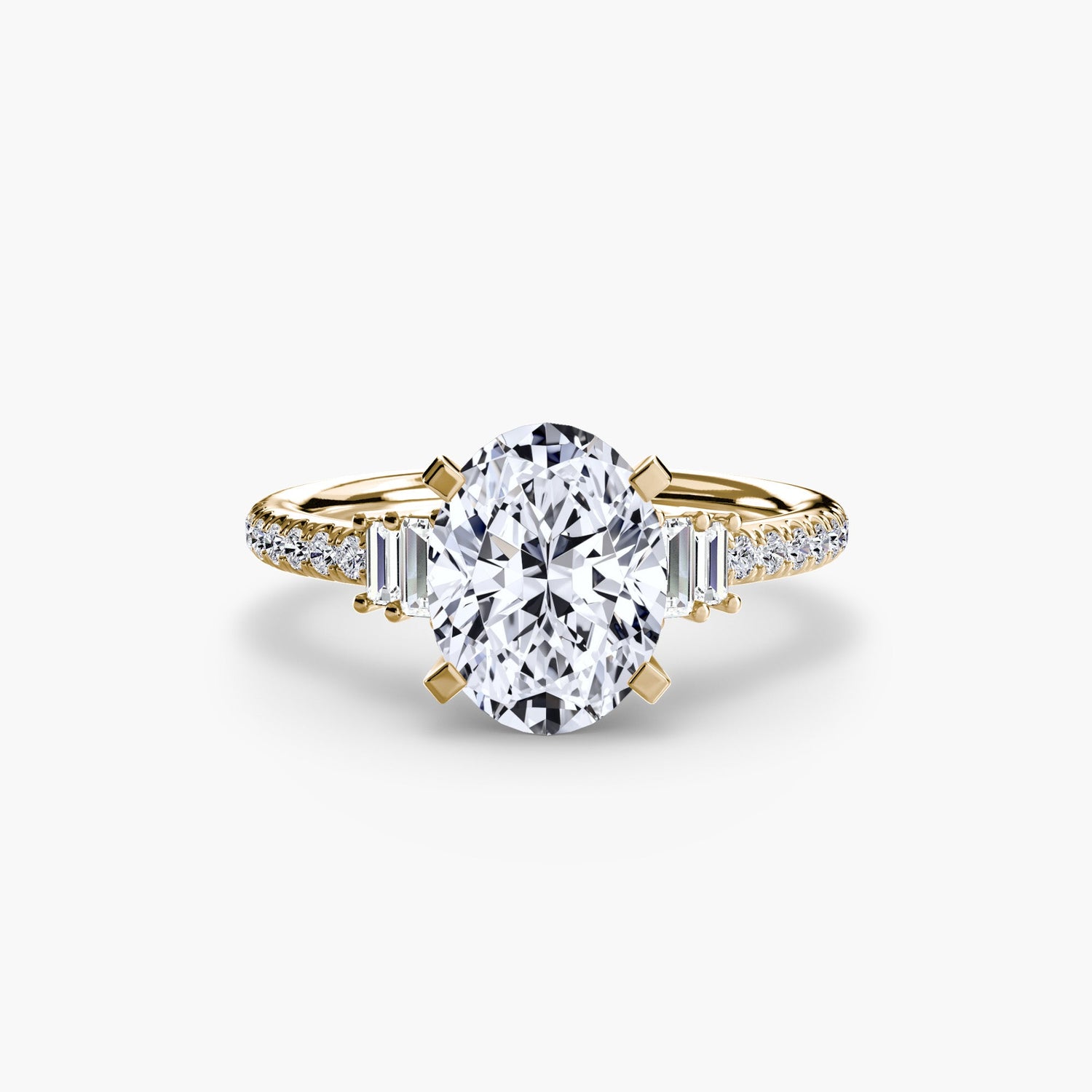 Erdgewonnener Edelstein Setting Karat Gold – Profilansicht