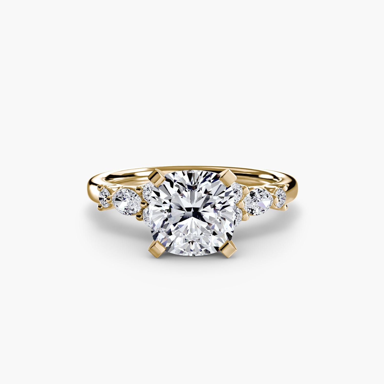 Naturreiner Schmuckstein Setting Karat Gold – Schrägansicht