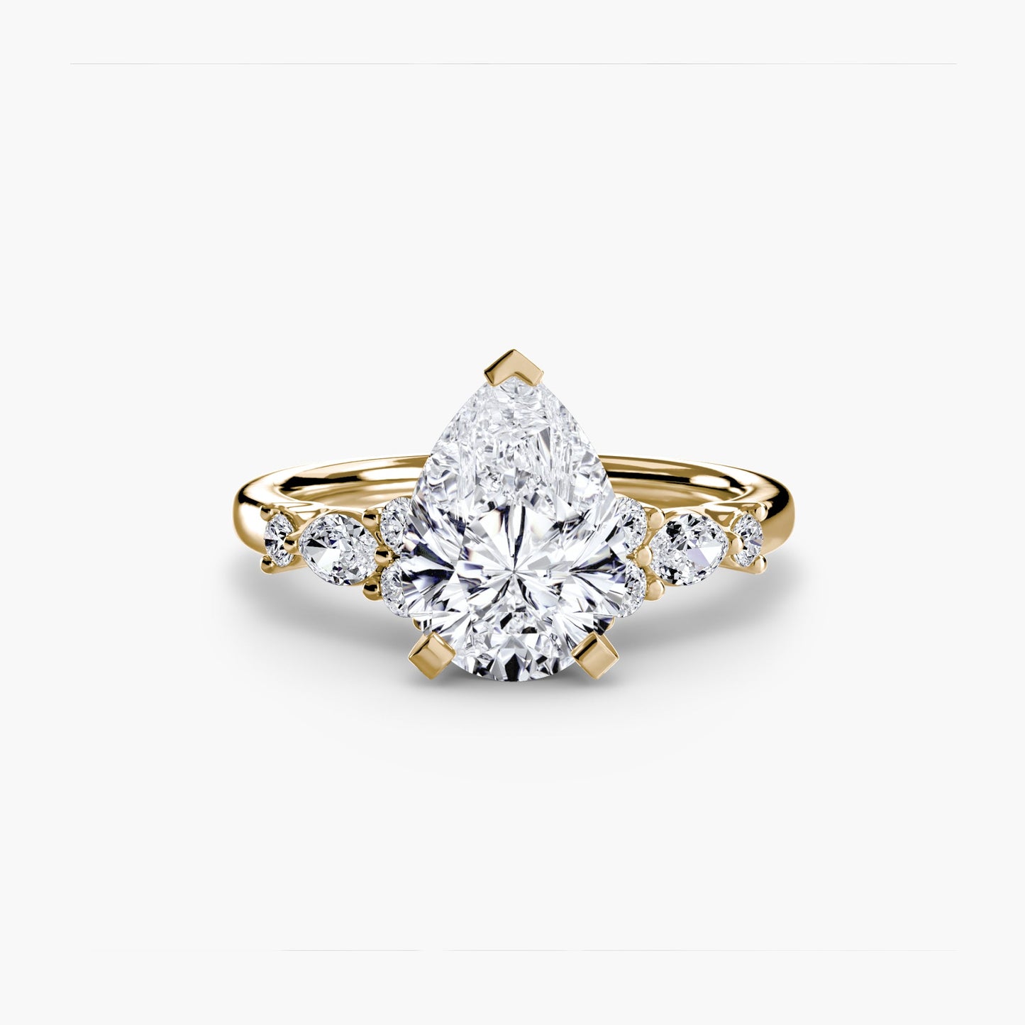 Schmuckstein Rund-Brillant Setting in Gold – Draufsicht
