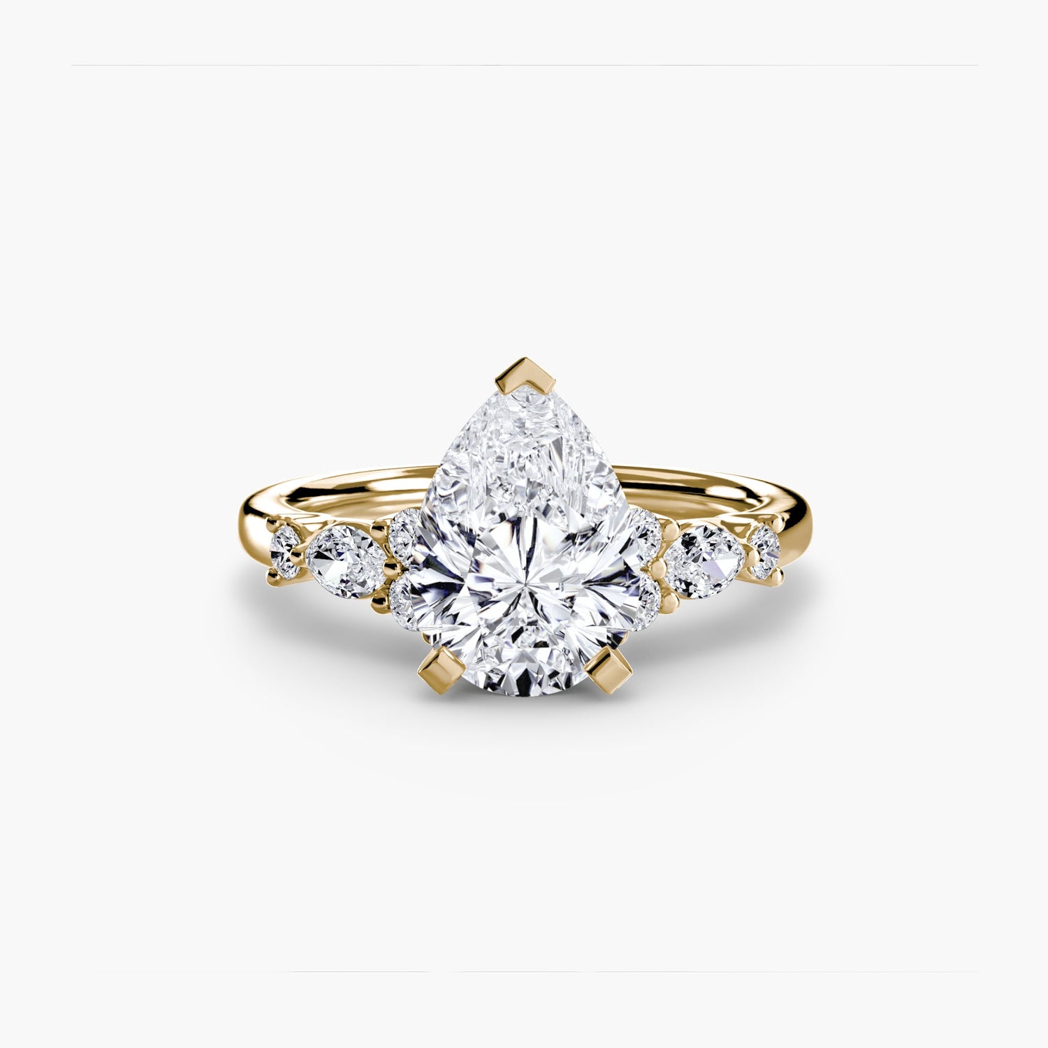 Schmuckstein Rund-Brillant Setting in Gold – Draufsicht