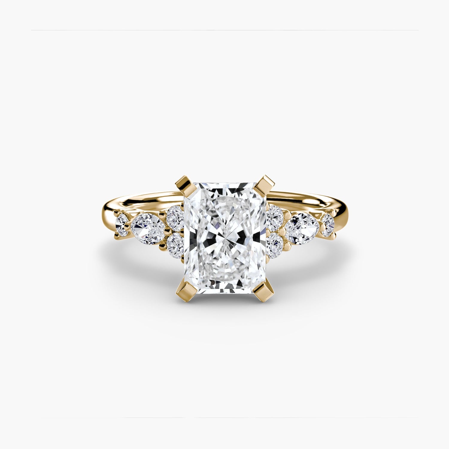 Rund-Brillant Schmuckstein Ring in Gold – Alternative Ansicht