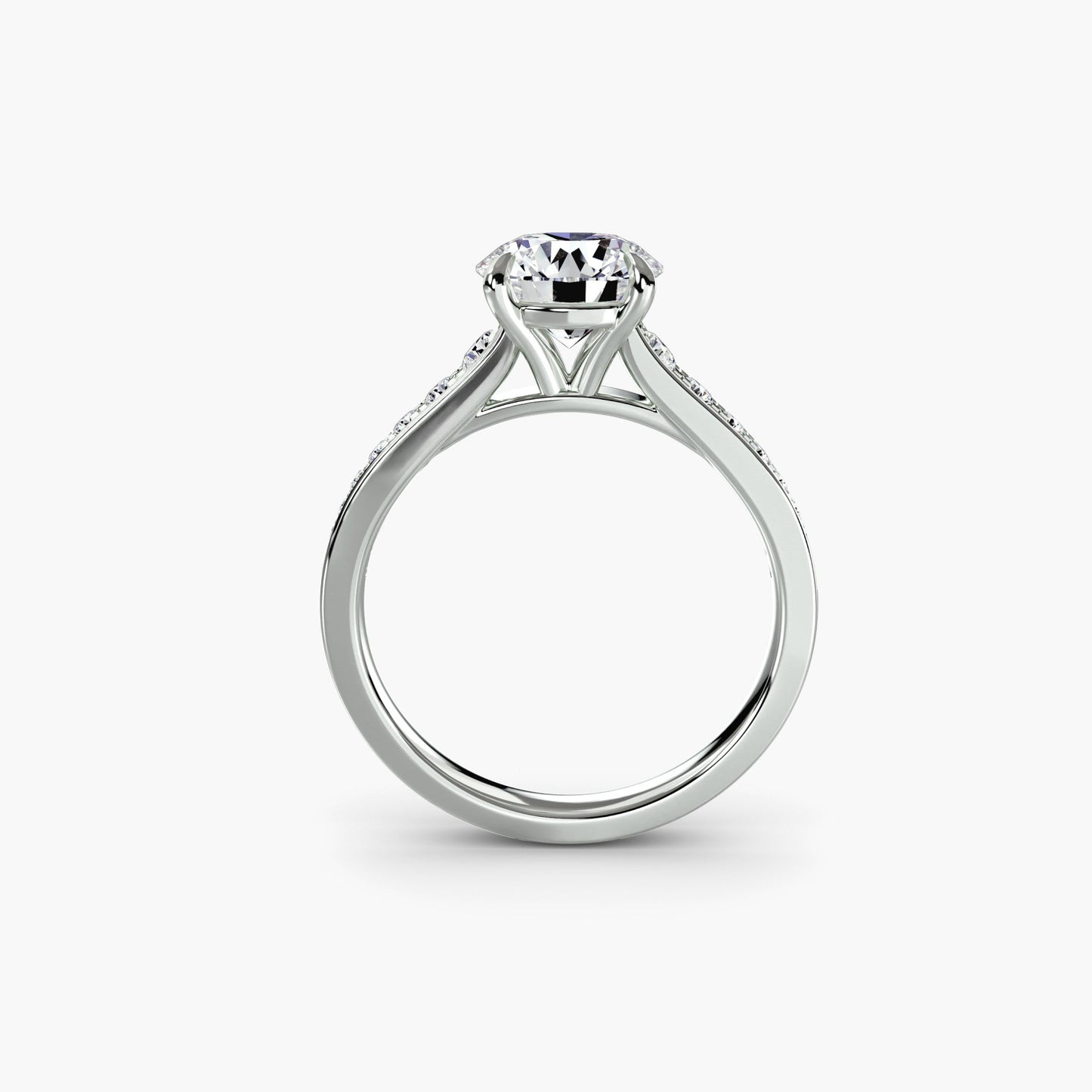Brillantschliff Schmuckstein Ring in Gold – Frontansicht