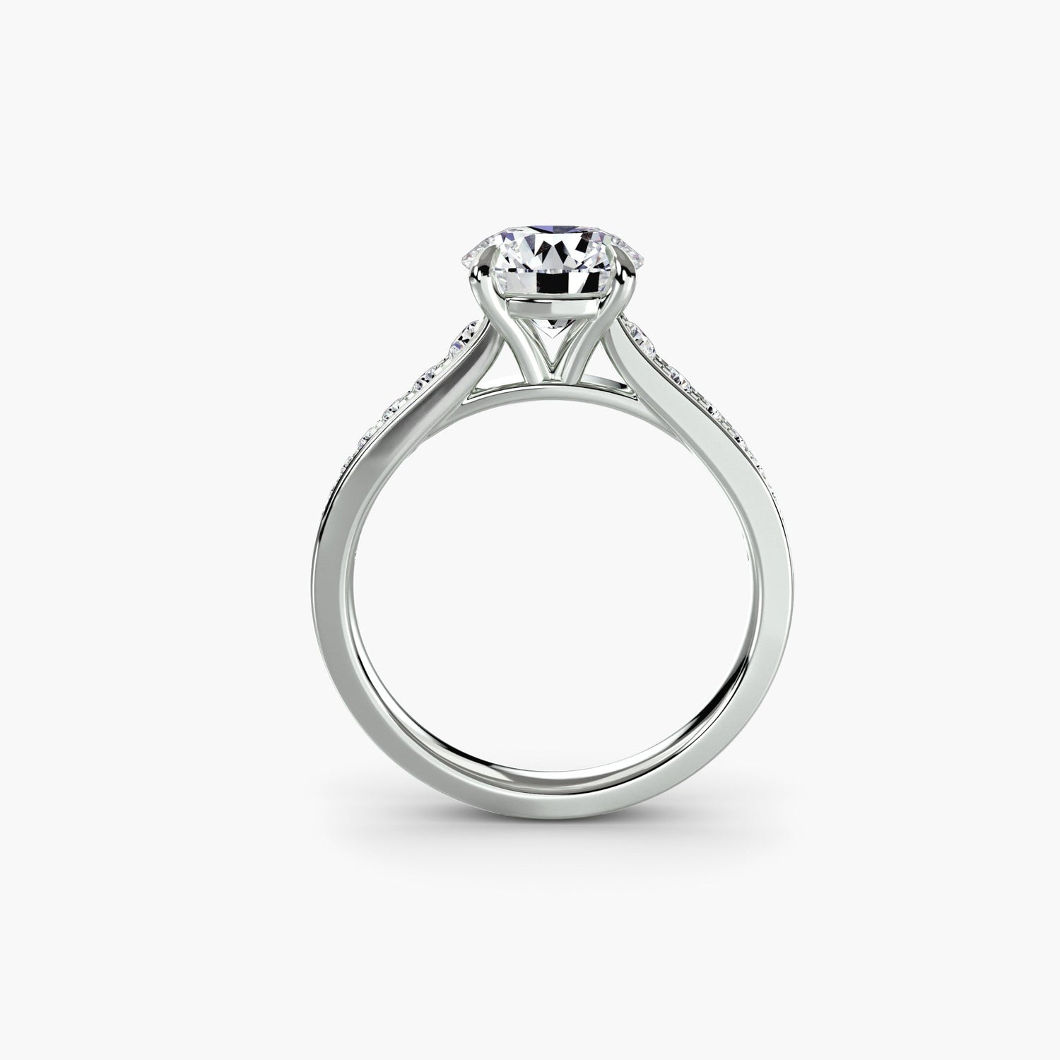 Brillantschliff Schmuckstein Ring in Gold – Frontansicht