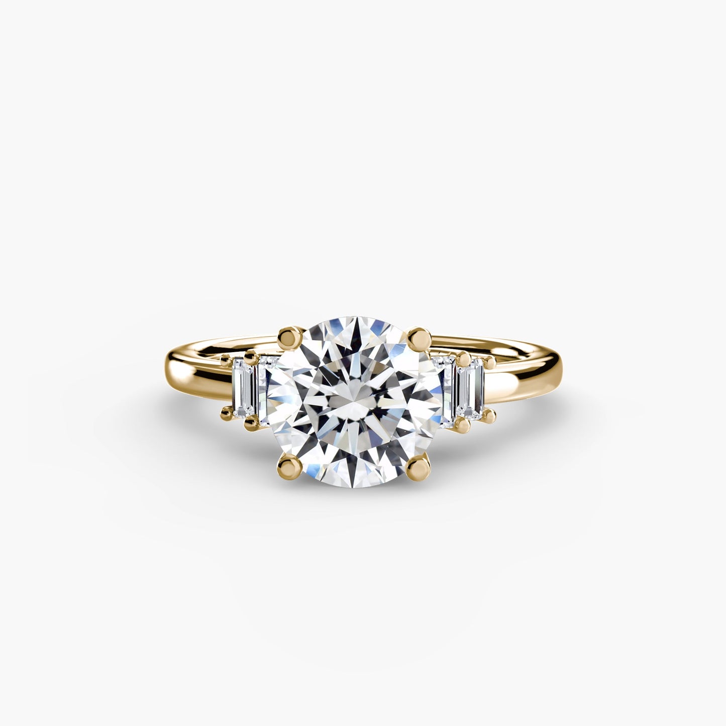 Rund-Brillant Diamant Ring in Gold – Frontansicht