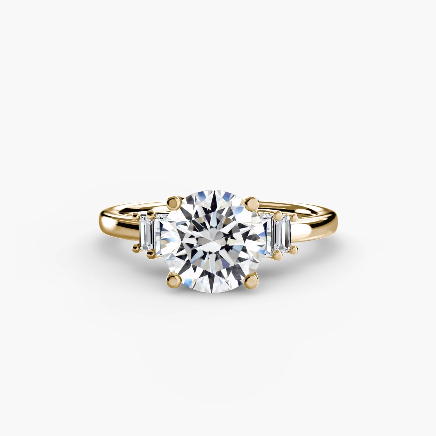 Rund-Brillant Diamant Ring in Gold – Frontansicht