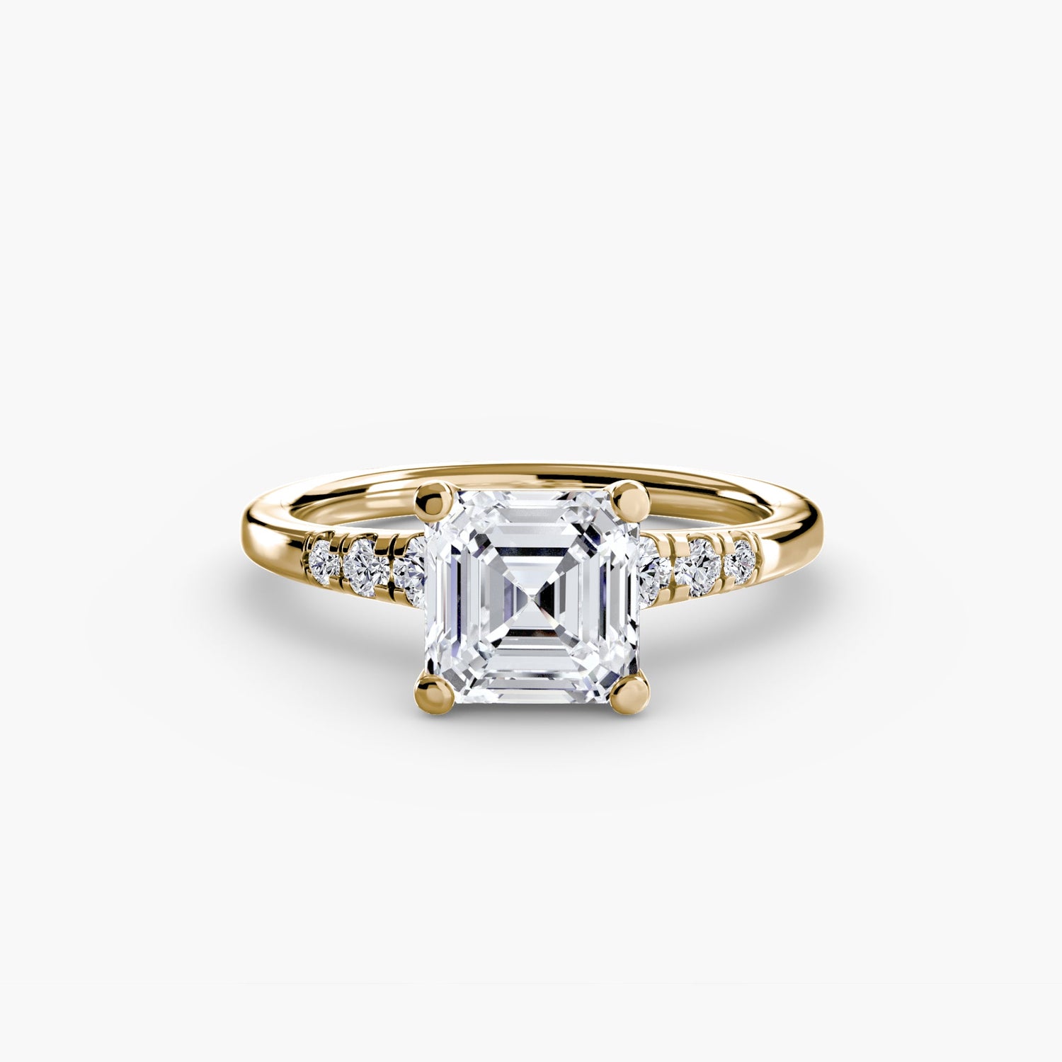 Brillantschliff Schmuckstein Ring in Gold – Nahaufnahme