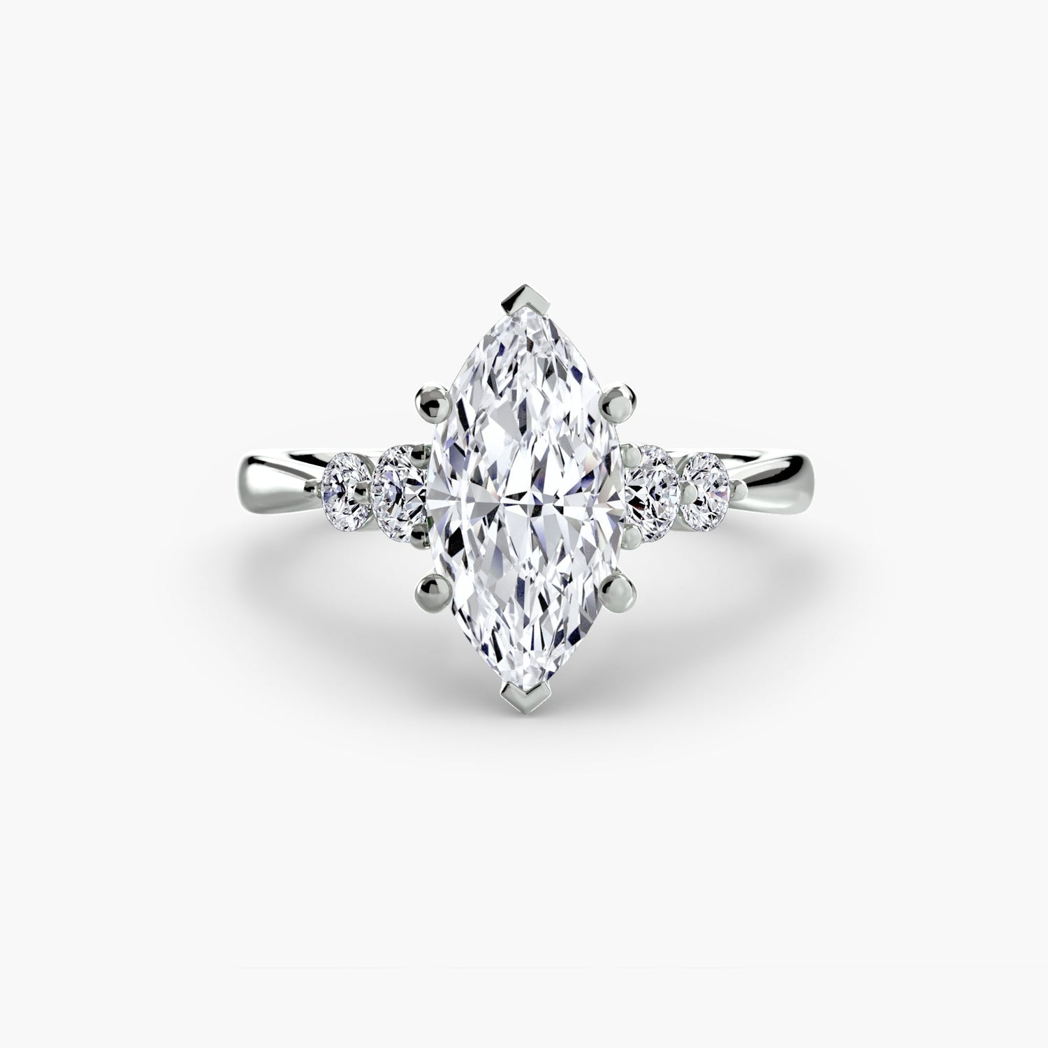 Rund-Brillant Edelstein Ring in Gold – Hauptansicht