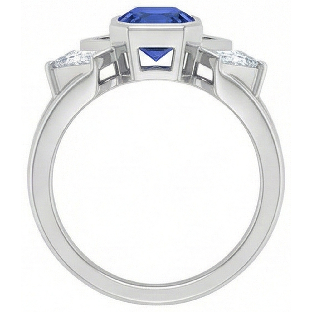 Radiant 3 Stein Edelstein Ring 2,50 Karat Bar Set Baguette Aus der Erde Abgebauter Natürlicher Diamanten