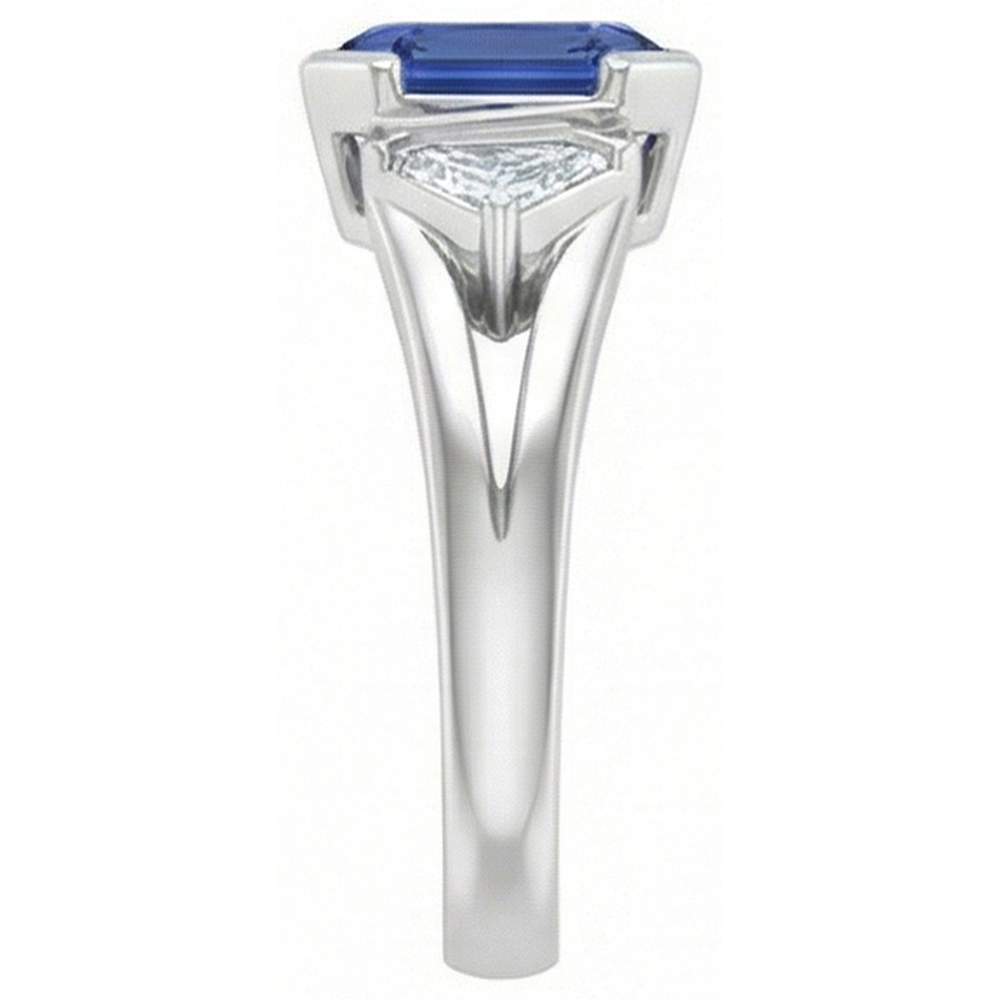 Radiant 3 Stein Edelstein Ring 2,50 Karat Bar Set Baguette Aus der Erde Abgebauter Natürlicher Diamanten