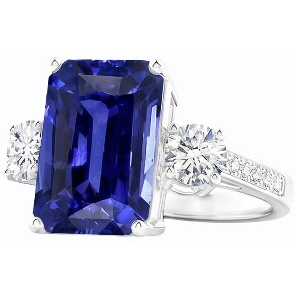 echter radiant diamant 6Karat ring Seitenansicht
