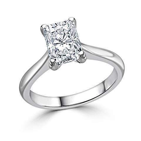 Radiant Cut 2,75 ct Solitär-Echt Diamant-Jubiläumsring Weißgold 14K